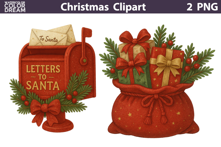 Vintage Christmas Clipart | Cute Christmas Sublimation