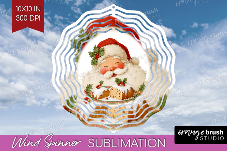 Vintage Christmas Wind Spinner Sublimation PNG - Retro Xmas