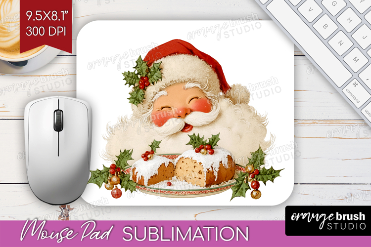 Vintage Christmas Mouse Pad Sublimation - Retro Xmas PNG
