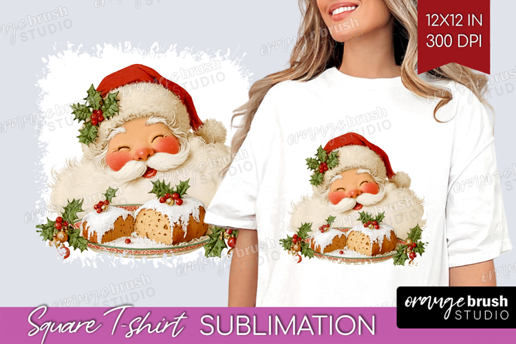 Vintage Christmas Square Tshirt Background - Retro Xmas PNG