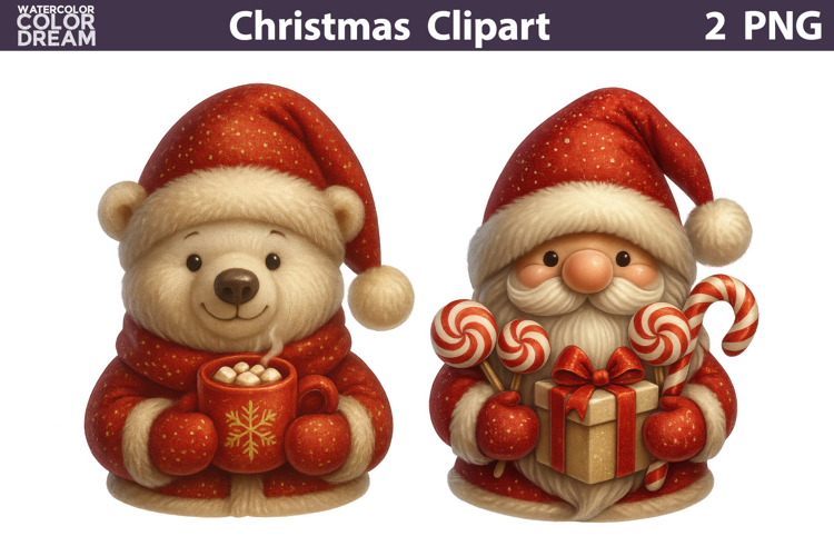 Vintage Christmas Clipart | Cute Christmas Sublimation