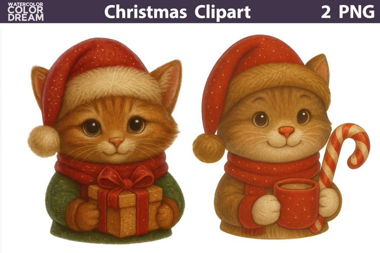 Vintage Christmas Clipart | Cute Animals Sublimation
