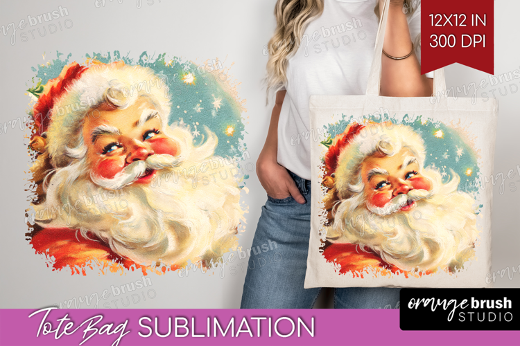 Vintage Christmas Tote Bag - Retro Xmas Tote Bag PNG