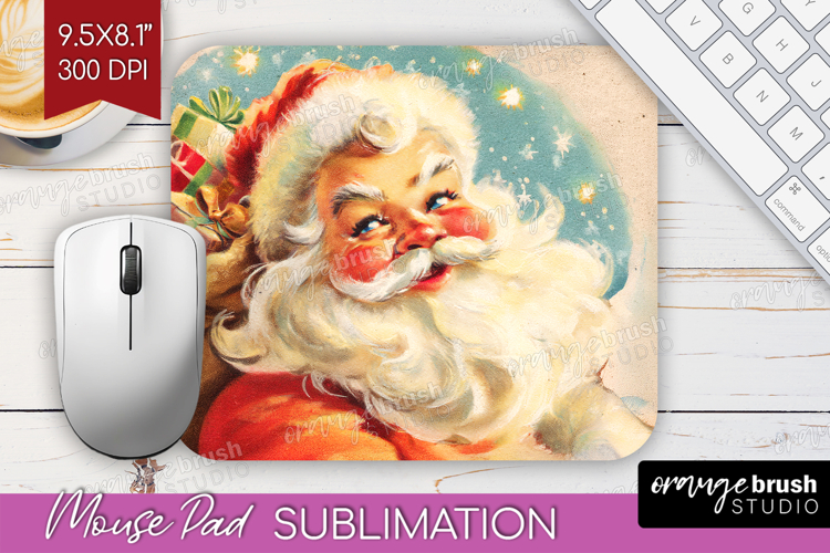 Vintage Christmas Mouse Pad Sublimation - Retro Xmas PNG