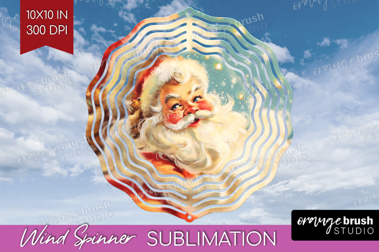 Vintage Christmas Wind Spinner Sublimation PNG - Retro Xmas