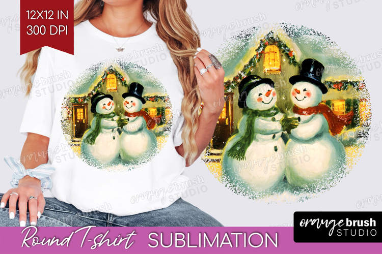 Vintage Christmas Round Tshirt Background - Retro Xmas PNG