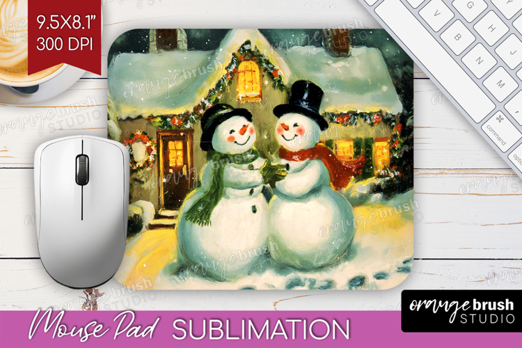 Vintage Christmas Mouse Pad Sublimation - Retro Xmas PNG