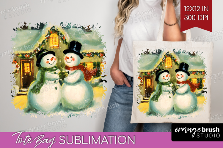 Vintage Christmas Tote Bag - Retro Xmas Tote Bag PNG