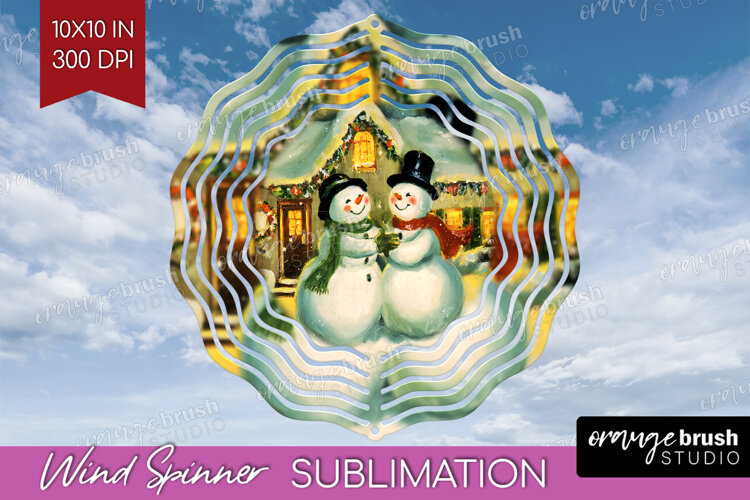Vintage Christmas Wind Spinner Sublimation PNG - Retro Xmas example image 1