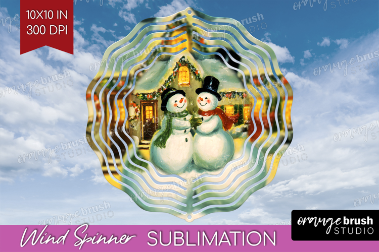 Vintage Christmas Wind Spinner Sublimation PNG - Retro Xmas