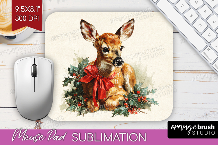 Vintage Christmas Mouse Pad Sublimation - Retro Xmas PNG