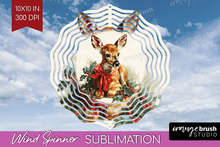 Vintage Christmas Wind Spinner Sublimation PNG - Retro Xmas