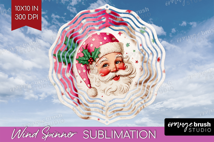 Vintage Christmas Wind Spinner Sublimation PNG - Retro Xmas