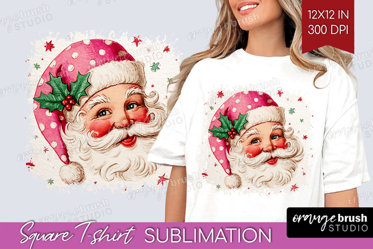 Vintage Christmas Square Tshirt Background - Retro Xmas PNG