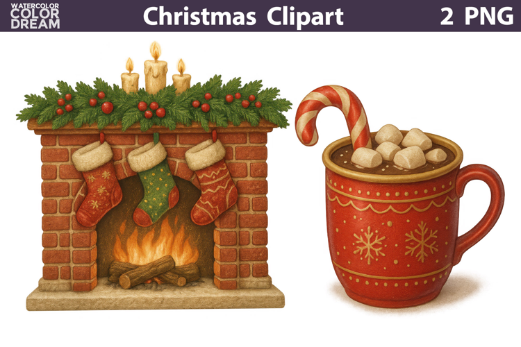 Vintage Christmas Clipart | Cute Christmas Sublimation