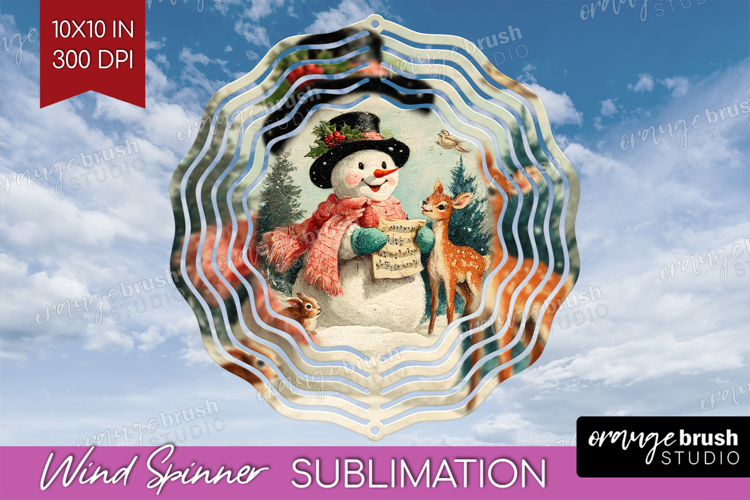 Vintage Christmas Wind Spinner Sublimation PNG - Retro Xmas