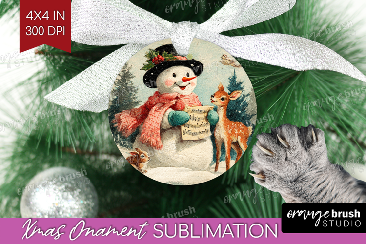 Vintage Christmas Ornament PNG - Retro Xmas PNG Sublimation