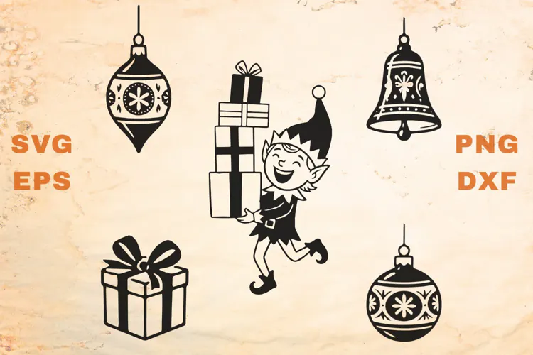 Vintage Christmas items SVG