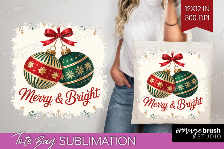 Vintage Christmas Tote Bag - Retro Xmas Tote Bag PNG