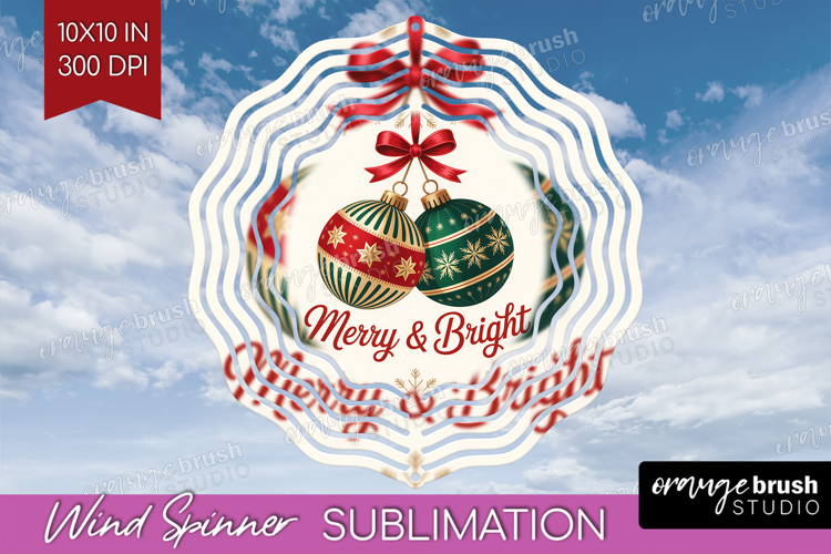 Vintage Christmas Wind Spinner Sublimation PNG - Retro Xmas