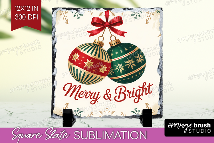 Vintage Christmas Slate PNG - Retro Xmas Square Slate