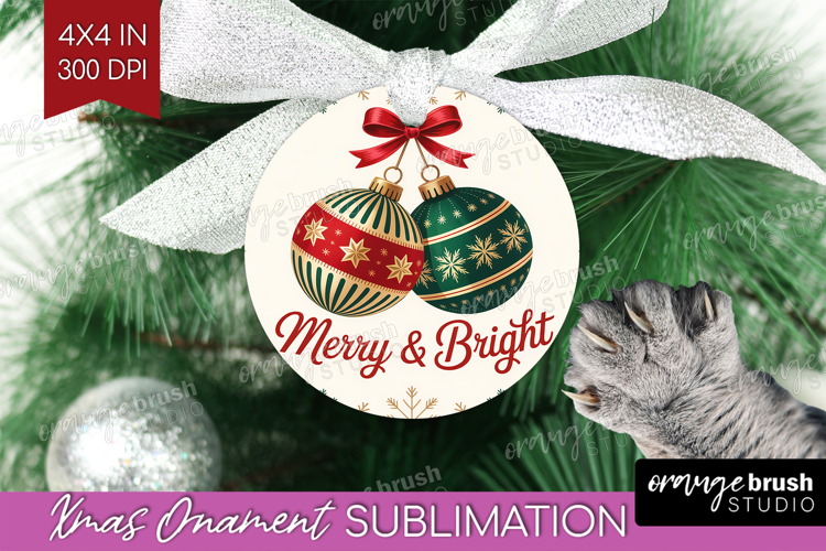 Vintage Christmas Ornament PNG - Retro Xmas PNG Sublimation