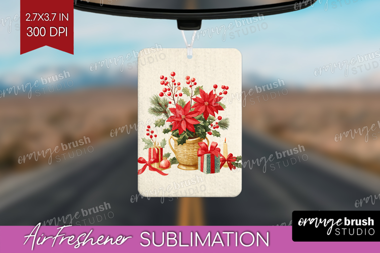 Vintage Christmas Air Freshener PNG - Retro Xmas PNG