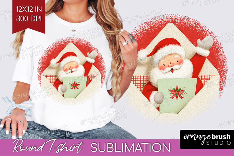 Vintage Christmas Round Tshirt Background - Retro Xmas PNG