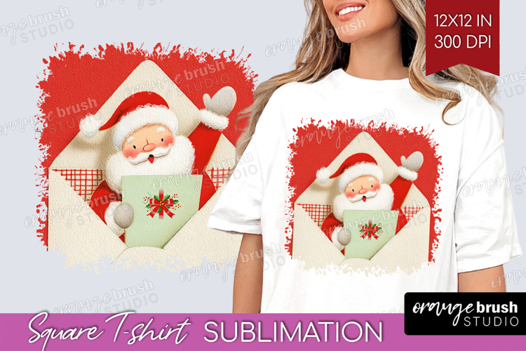 Vintage Christmas Square Tshirt Background - Retro Xmas PNG