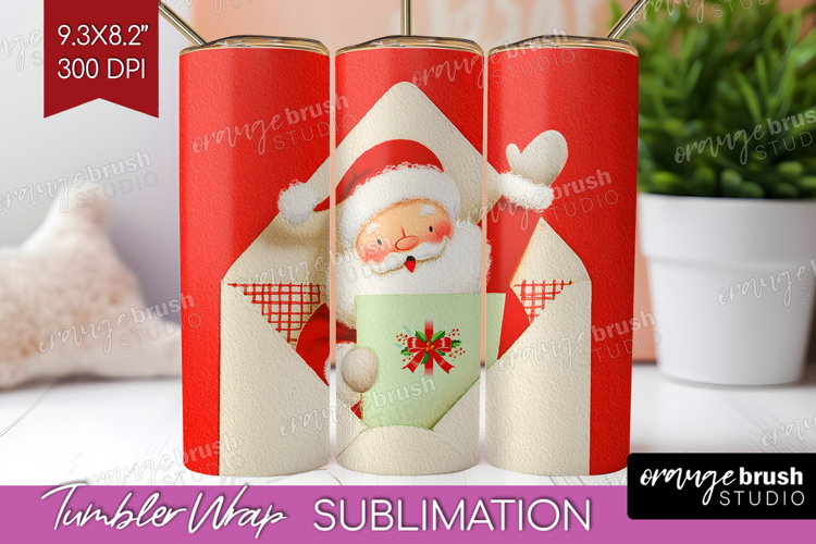 Vintage Christmas Tumbler Wrap - Retro Xmas Tumbler PNG