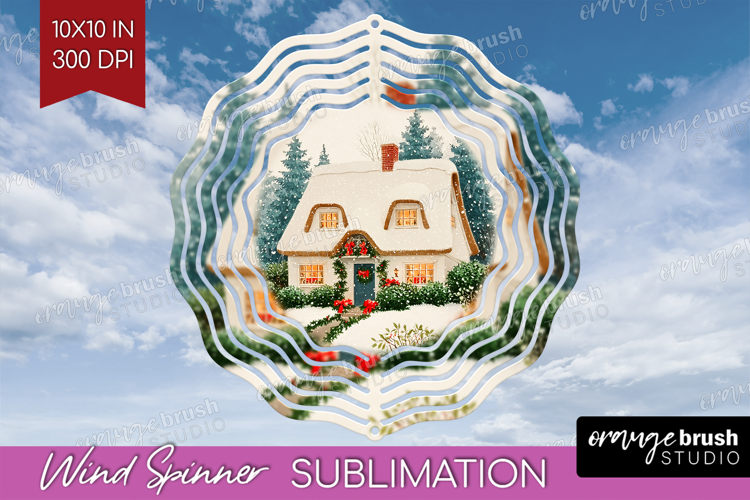 Vintage Christmas Wind Spinner Sublimation PNG - Retro Xmas