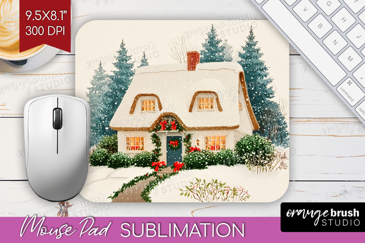 Vintage Christmas Mouse Pad Sublimation - Retro Xmas PNG