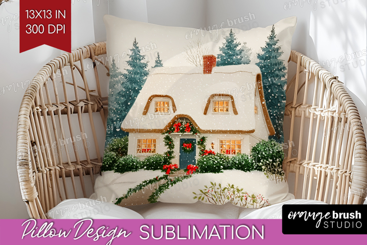 Vintage Christmas Pillow Sublimation - Retro Xmas Pillow PNG
