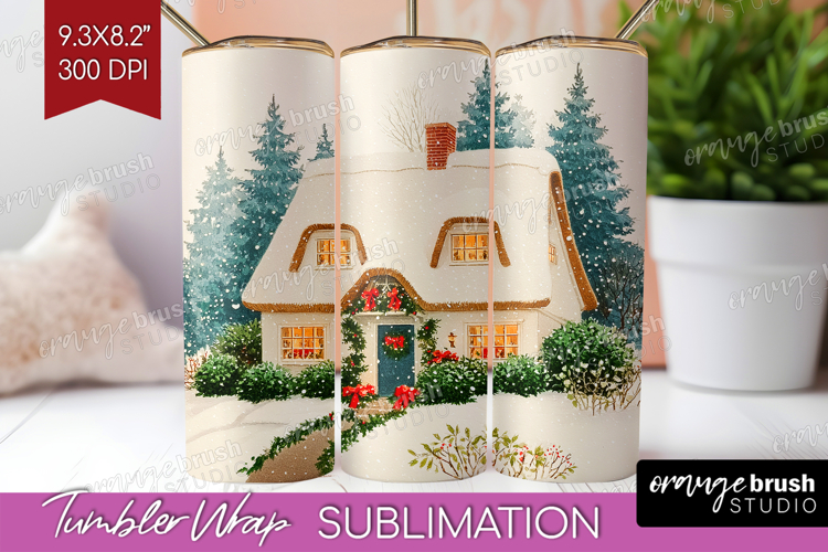 Vintage Christmas Tumbler Wrap - Retro Xmas Tumbler PNG