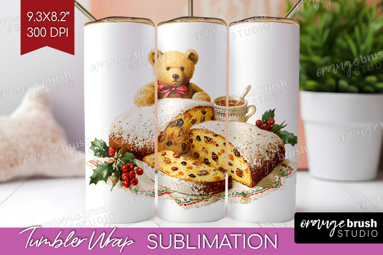 Vintage Christmas Tumbler Wrap - Retro Xmas Tumbler PNG