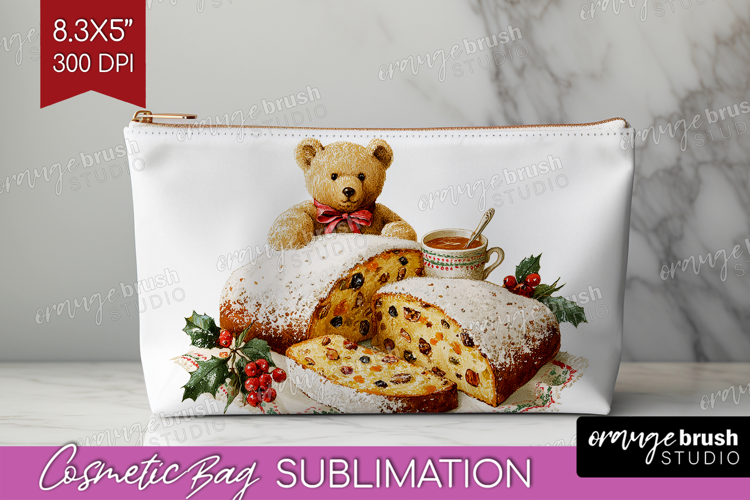 Vintage Christmas Cosmetic Bag - Retro Xmas Makeup Bag PNG