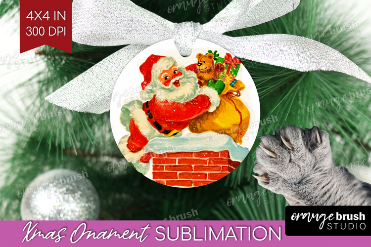 Vintage Christmas Ornament PNG - Retro Xmas PNG Sublimation
