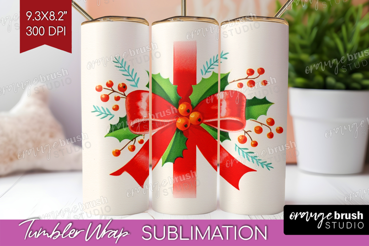 Vintage Christmas Tumbler Wrap - Retro Xmas Tumbler PNG