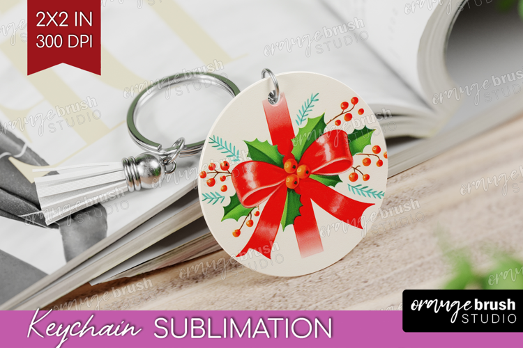 Vintage Christmas Keychain PNG - Retro Xmas Keychain