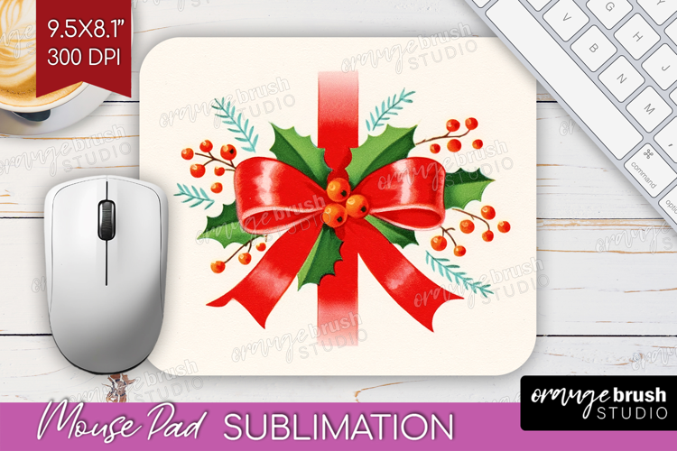 Vintage Christmas Mouse Pad Sublimation - Retro Xmas PNG