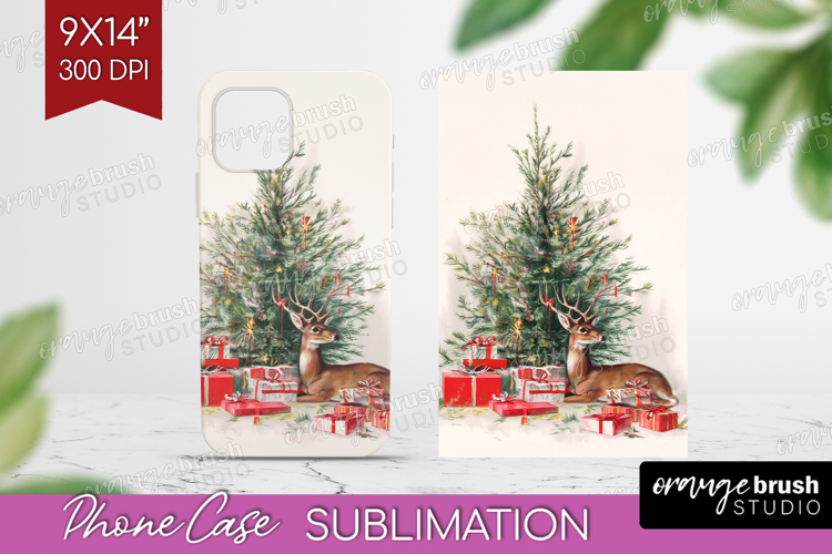 Vintage Christmas Phone Case PNG - Retro Xmas Case PNG