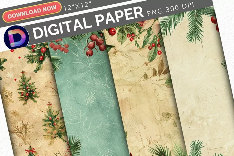 Vintage Christmas Digital Paper