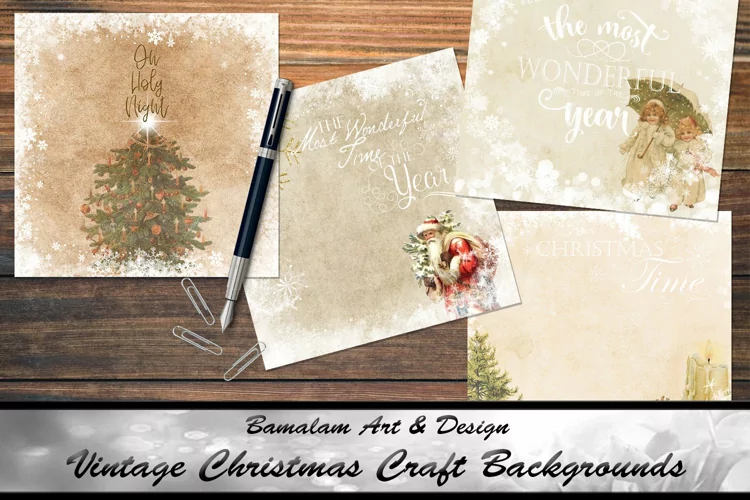 Vintage Christmas Craft Backgrounds