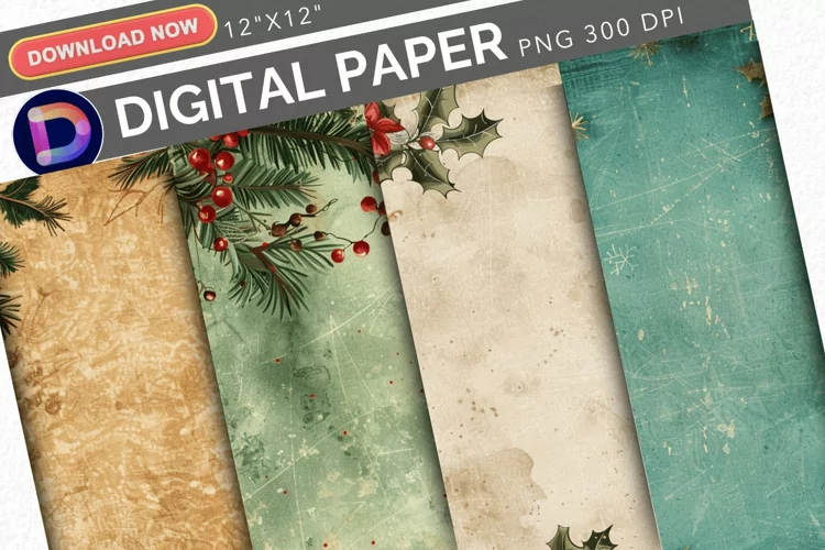 Vintage Christmas Digital Paper
