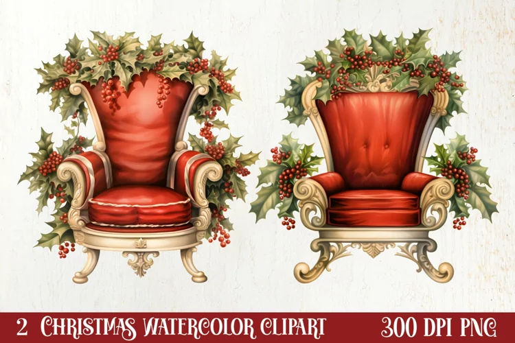 Vintage Christmas Clipart Sublimation, Christmas Clipart