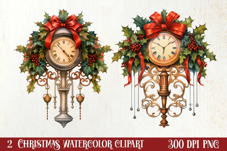 Vintage Christmas Clipart Sublimation, Christmas Clipart