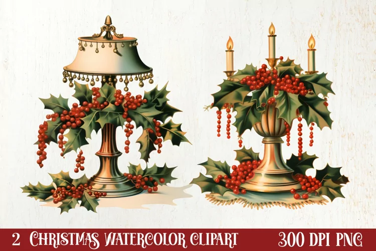 Vintage Christmas Clipart Sublimation, Christmas Clipart