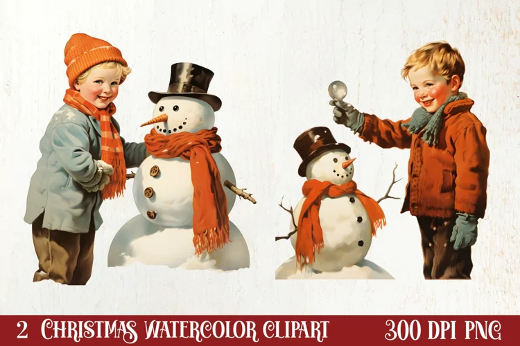 Vintage Christmas Clipart Sublimation, Christmas Clipart