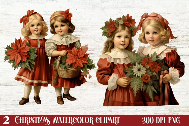 Vintage Christmas Clipart, Vintage Christmas Clipart
