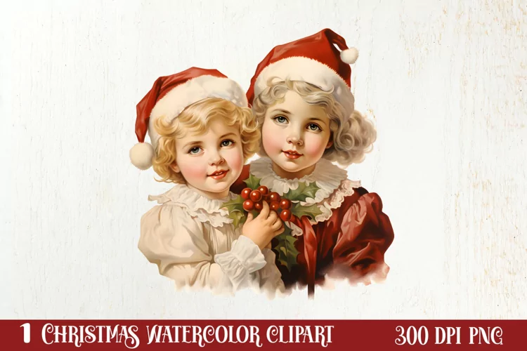 Vintage Christmas Sublimation Clipart, Vintage Christmas PNG
